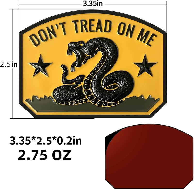 LWQLZY Gadsden Flag Rattlesnake Car Emblem 3D Metal Decal with “Don’T Tread ON ME” Slogan, 3M Adhesive, Perfect for Cars, Motorcycles, Windows, Doors, and Flat Surfaces (Matt Black Yellow) - Image 5